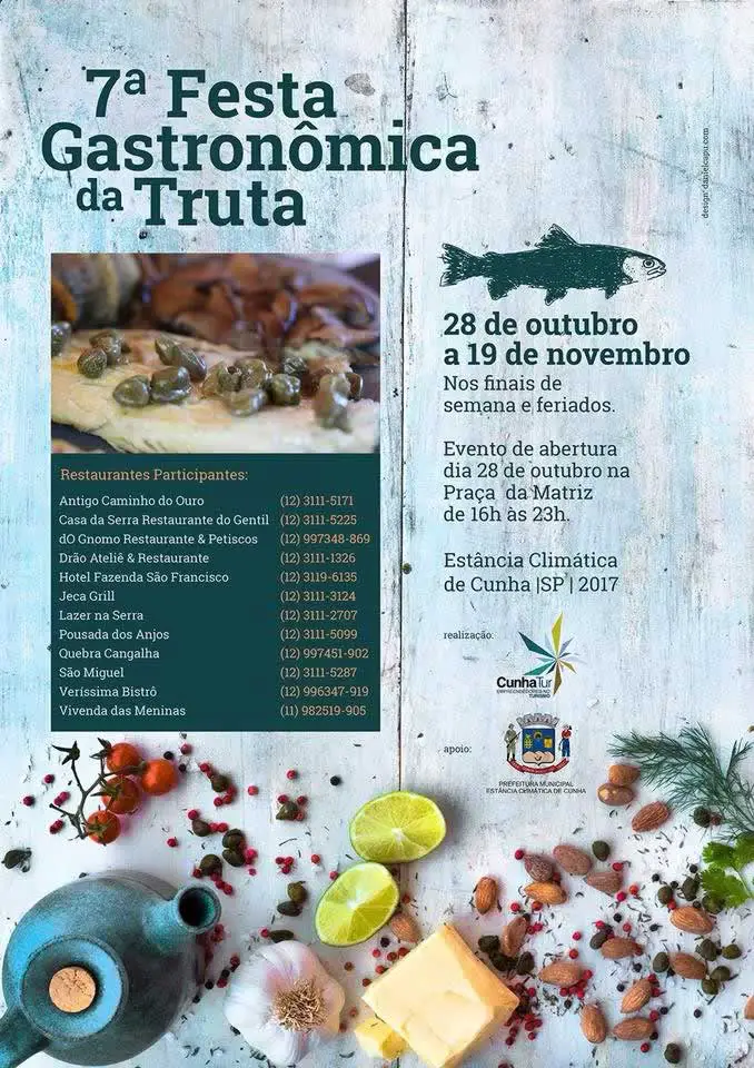 Cartaz da Festa Gastronômica da Truta Cunha 2017